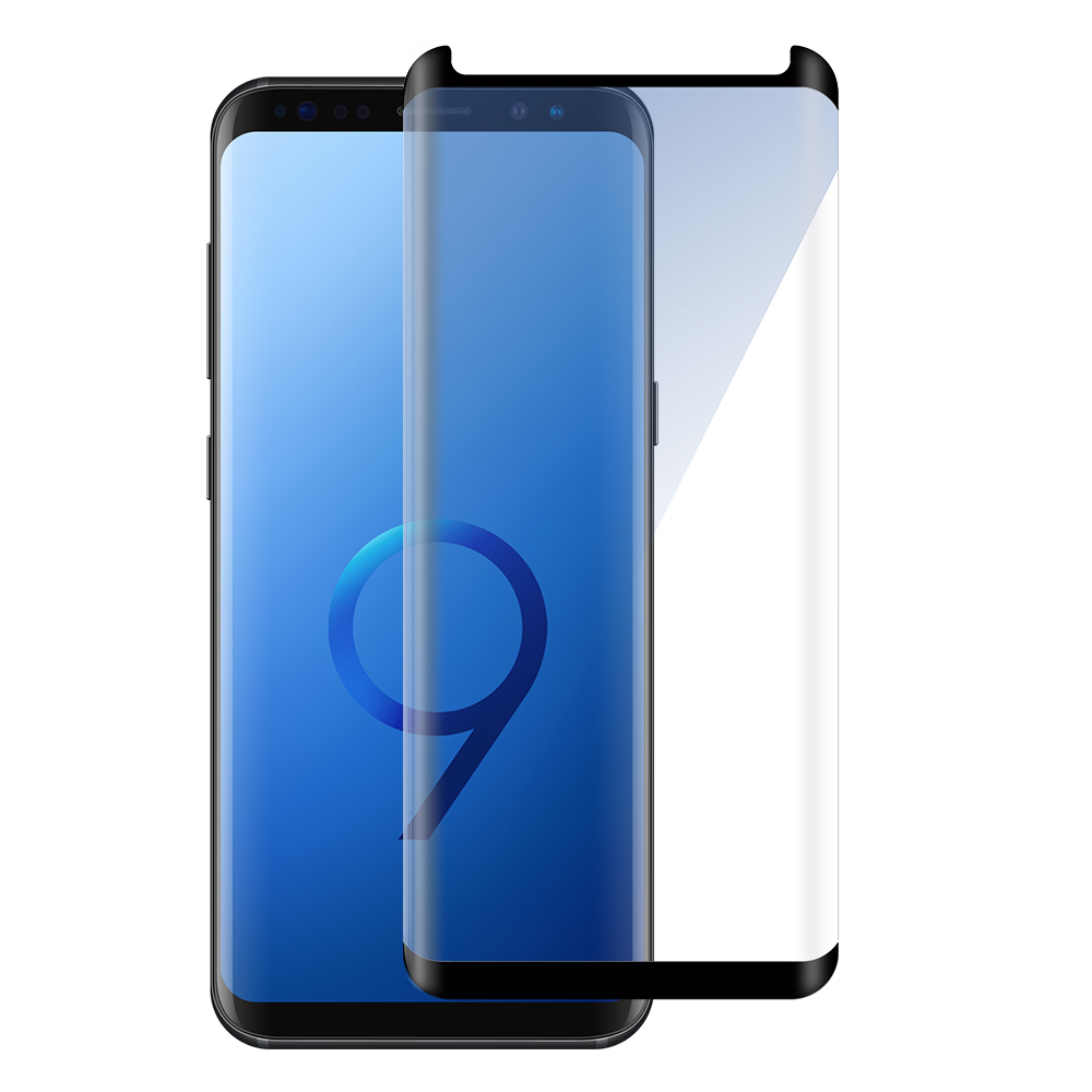 Displayschutzglas Panzerglas für Samsung Galaxy S9 Plus-Schwarz